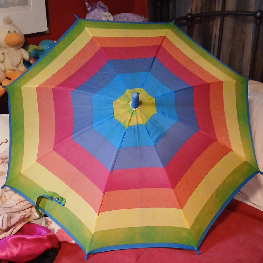 Colorful Children's Vintage Rainbow Umbrella